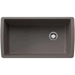 Blanco Diamond SILGRANIT 33" Super Single Undermount Kitchen Sink, Volcano Gray