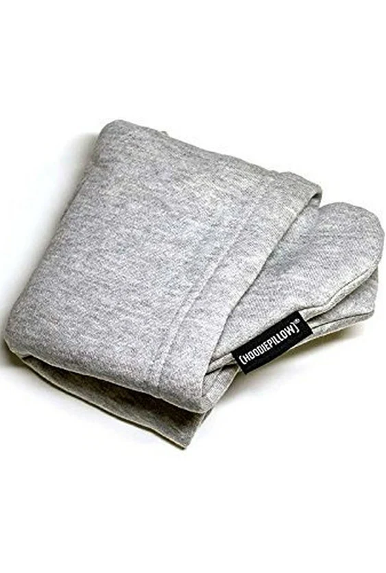 HoodiePillow Brand (Inflatable) Travel Hoodie Pillow - Gray