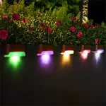 16 Pack Solar Deck Lights Outdoor Color Glow Solar Step Lights LED Waterproof