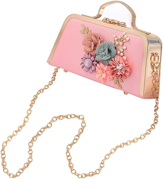 L-COOL Women&#039;s Retro Handbag Clutches Purse Bags Flower Vintage Shoulder Bag Wed