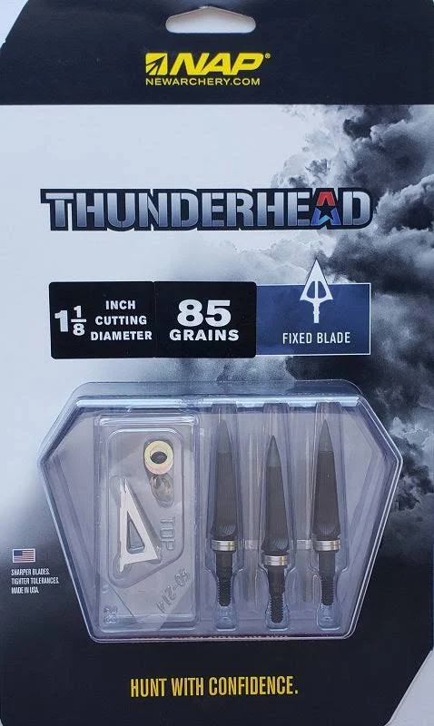 New Archery Products NAP Thunderhead Hunting Micro Grooved Ferrule Diamize Sharpened Fixed Blade 5 Pieces Broadhead Set