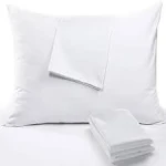 Niagara Sleep Soluti Niagara 4 Pack of Pillow Protectors with Zipper, Standard size, Effective Dust Protection, Quiet, Stay in Place Pillow Covers, Br