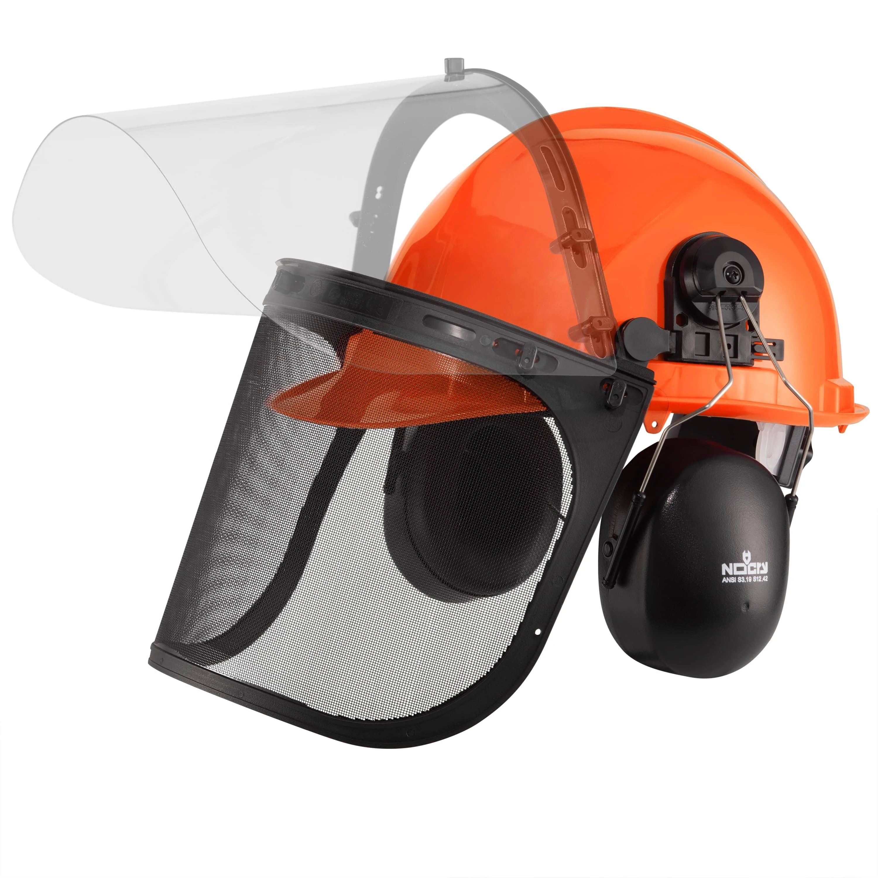 6-in-1 Industrial Chainsaw Helmet with Face Shield and Ear Muffs - Includes a...