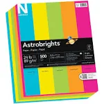 Neenah Astrobrights® Bright Color Paper, Letter Size Paper, 24 lb, Assorted Colors, 500 Sheets