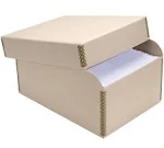 Lineco Photo Storage Box, Holds 1000 3x5 or 4x6 Photos, Removable Lid, with Photo Envelopes, Color: Tan