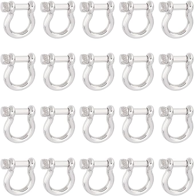 UNICRAFTALE 10pcs 304 Stainless Steel Shackles Clasps Platinum Fastener Hook ...