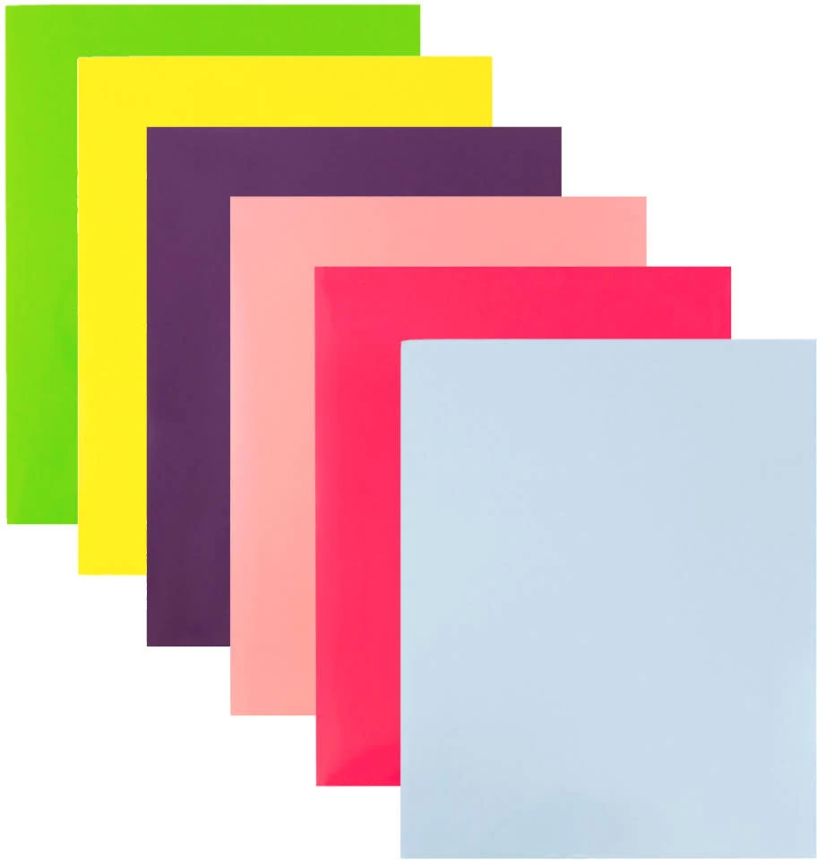 Jam Paper Glossy 2-Pocket Presentation Folders, Assorted Colors, 6/Pack (385GFASSRT)