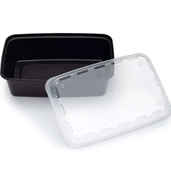 Reusable 38 ounce Square Plastic Containers with Clear Vented Lids- Pack of 150, Microwave/Dishwasher/Freezer Safe, BPA Free and Leak Resistant