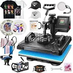 Whubefy Heat Press,8 in 1 Multifunctional Tshirt Printing Machine 15"x12" Digital Industrial Heat Transfer Machine,Swing Away Sublimation Heat Press