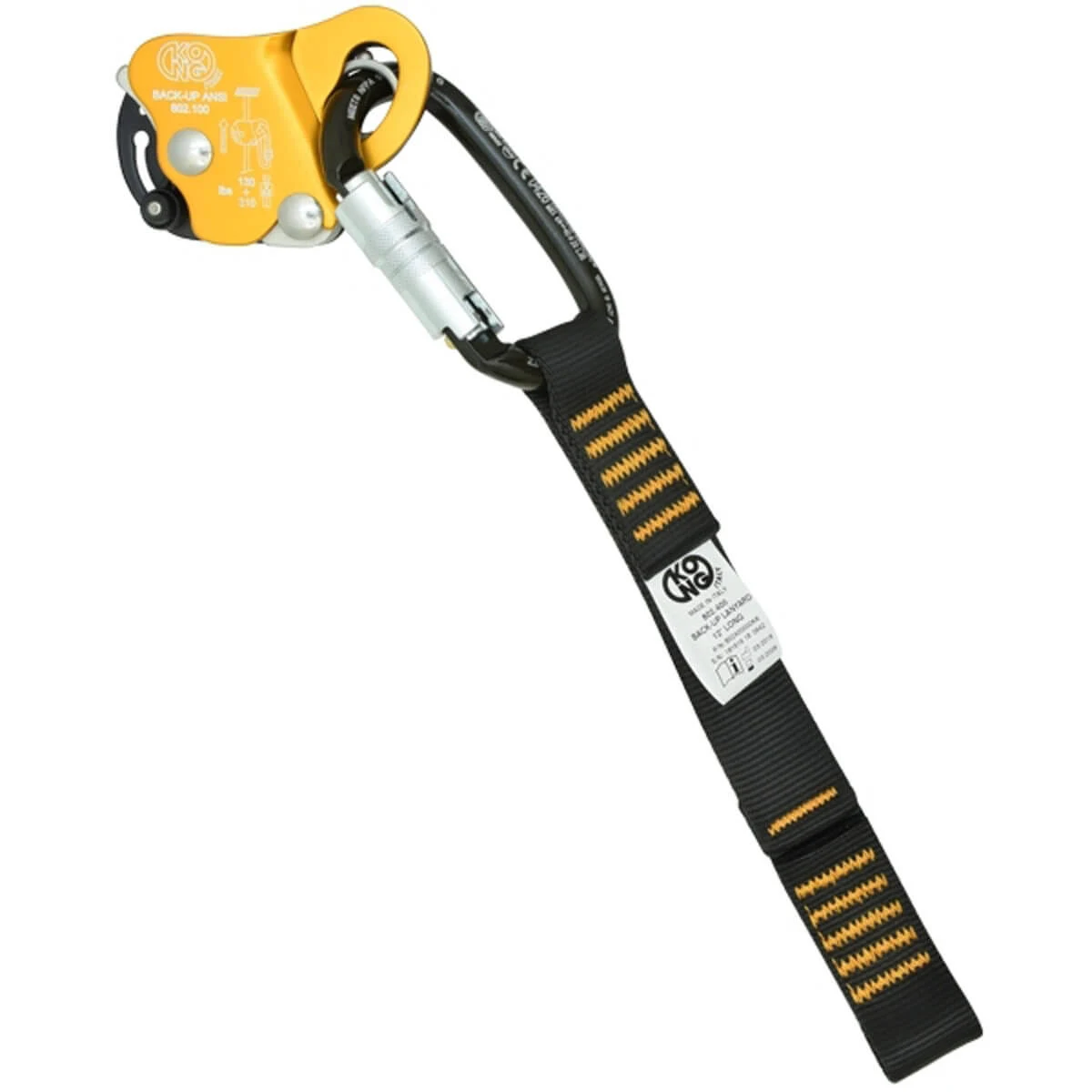 KONG&trade; BACK-UP - ANSI Fall Arrester w/Auto Block Carabiner &amp; Lanyard