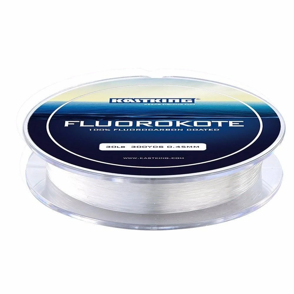 KastKing Fluorokote 100% Fluorocarbon Coated Fishing Line, Fluorocarbon Leader, Extreme Clarity,Fast Sinking,Shock Resistant, High Abrasion Resistance