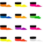 Rolio - Fluorescent Powder - 12 3g Jars of Pigment for Paint, Dye, Soap Making, Nail Polish, Epoxy Resin, Candle Making, Bath Bombs, Slime