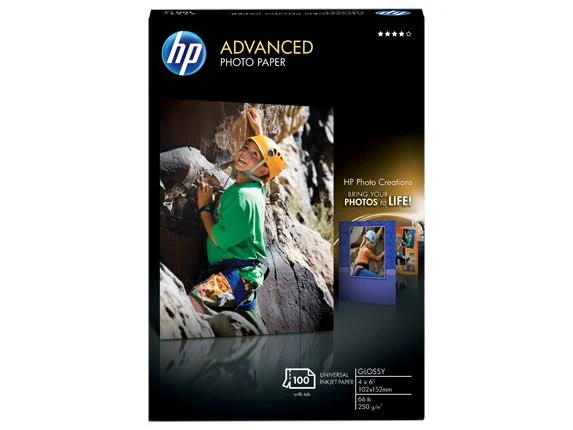 Hewlett Packard Photo Paper, Advanced, Glossy - 100 sheets