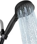 5&#034; Matte Black High Flow Handheld Shower Head 12-Settings w/Hose &amp; Bracket