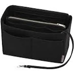 Purse Organzier, Bag Organizer with Metal Zipper (Medium, Black)