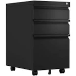 3 Drawer Rolling File Cabinet with Lock