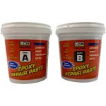 Polygem LCR Epoxy Crack Sealer & Repair Paste - High Strength 2 Component System for Concrete, Wood, Fiberglass, Metal, Plastic, Glass & More