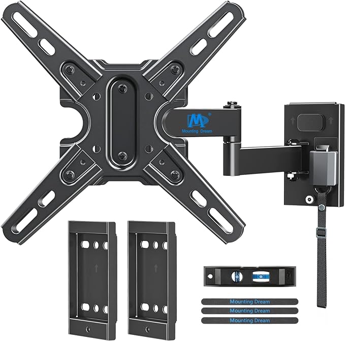 Mounting Dream UL Listed Lockable RV TV Mount for Most 13-43 inch TV, RV Mount for Camper Trailer Motor Home, Full Motion TV Wall Mount Quick Release with Dual Wall Plates, VESA 200mm, 22 lbs, MD2212