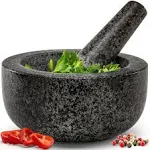 Heavy Duty Large Mortar and Pestle Set,100% Granite