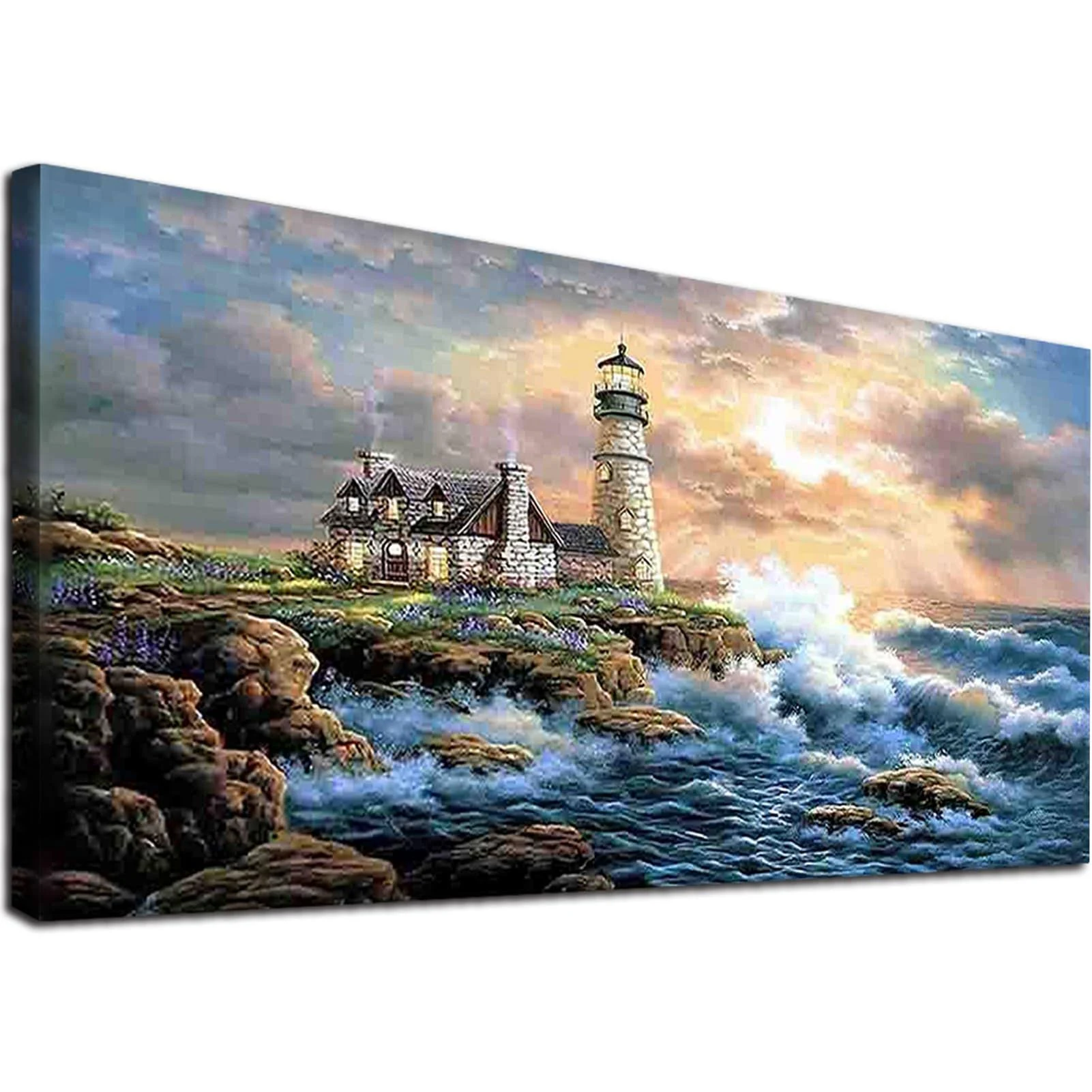 Large Diamond Painting Kits for Adults 35.5 x 15.7 inch DIY 5D Lighthouse Ful...