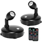 Wireless LED Spotlight Battery Powered Picture Lights Uplighting Indoor Puck ...