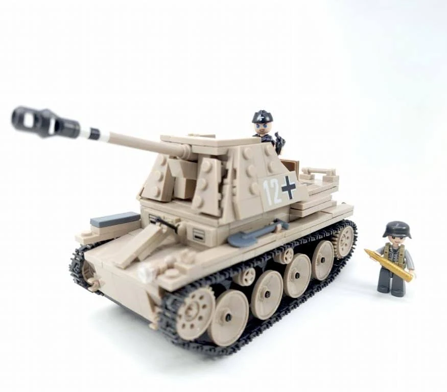 General Jim's WW2 German Marder III Tank Destroyer Building Set – 608 Piece Military Brick Model Kit – Compatible with Major Brands – Perfect for Teens, Adults, and Military Enthusiasts