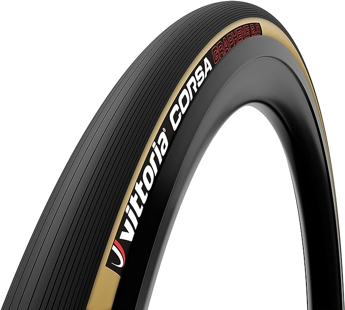 Vittoria Corsa Graphene 2.0 - Race Road Bike Tire - Foldable Bicycle Tires for Competition (700x30c, para Black Black)