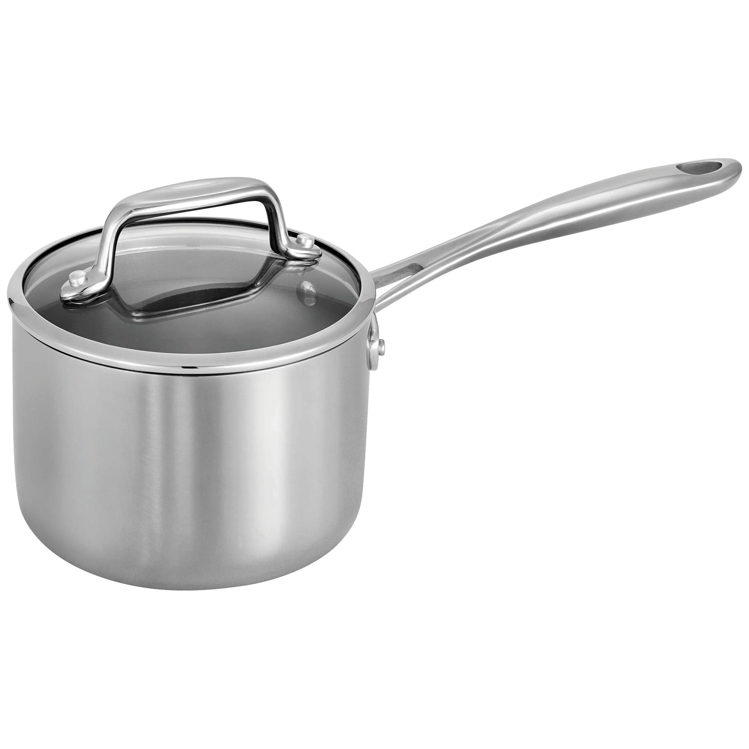 Tri-Ply Clad 1.5 Qt Covered Stainless Steel Covered Sauce Pan - Glass Lid