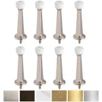 Liberty Premium Door Stoppers Metal Solid Rigid Door Stop Brushed 3" (Satin Nickel, 8 Pack)