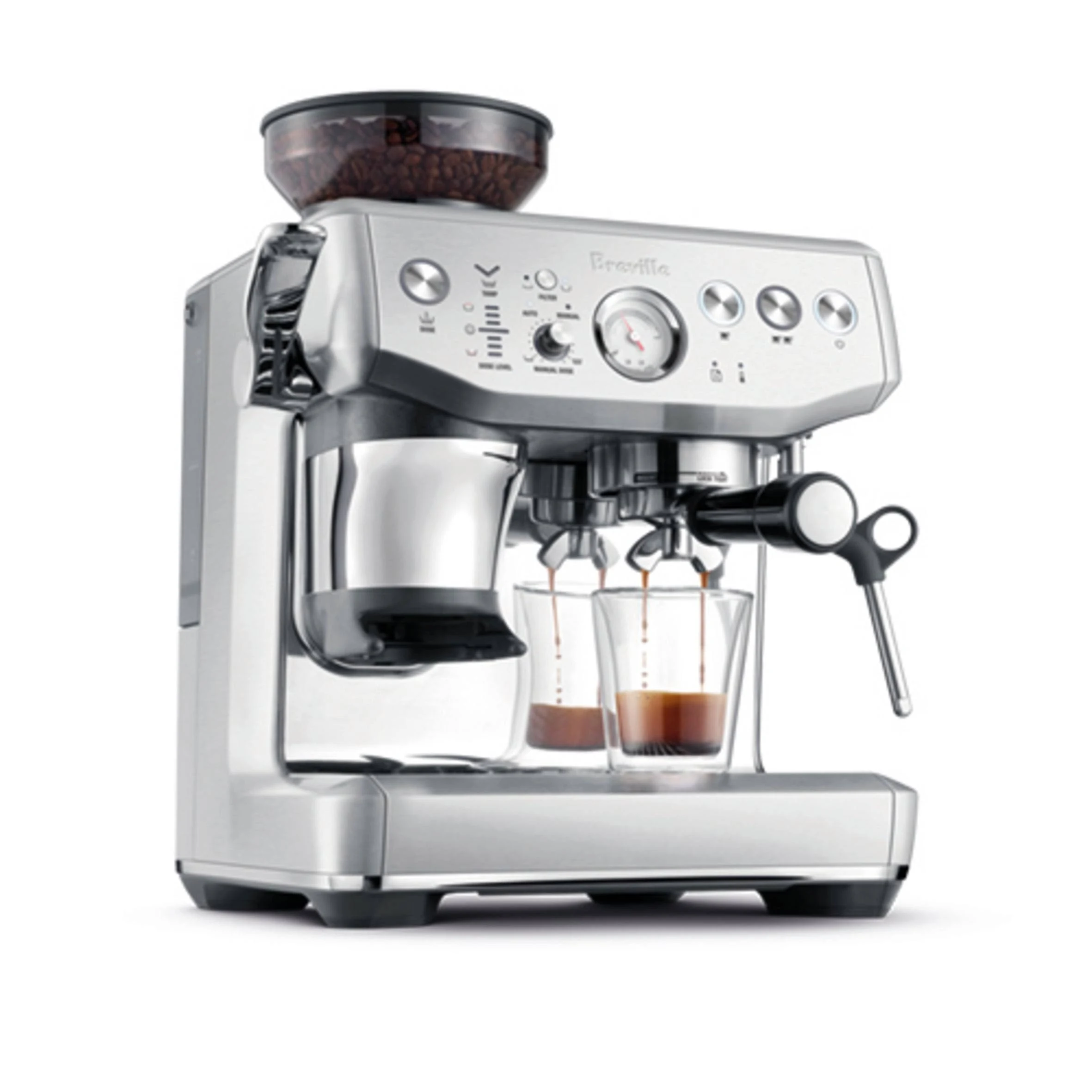 Breville Barista Express® Impress 濃縮咖啡機,2 公升,拉絲不鏽鋼,BES876BSS