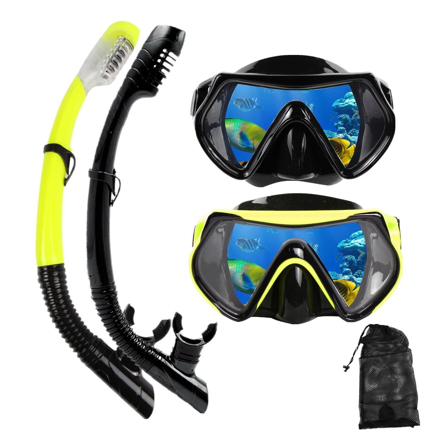 Snorkel mask Snorkeling Set for Adults and Youth, Diving mask and Full Dry Snorkel Swim Googles is Suitable for Snorkeling, Dive Scuba Diving, Swimming