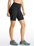 CRZ Yoga Women's Yoga High Rise Biker Shorts Nakedfeel Shorts 8'' Black / S