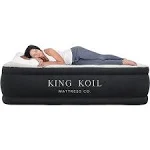 King Koil Plush Pillow Top Twin Air Mattress with Built-in High-Speed Pump fo...