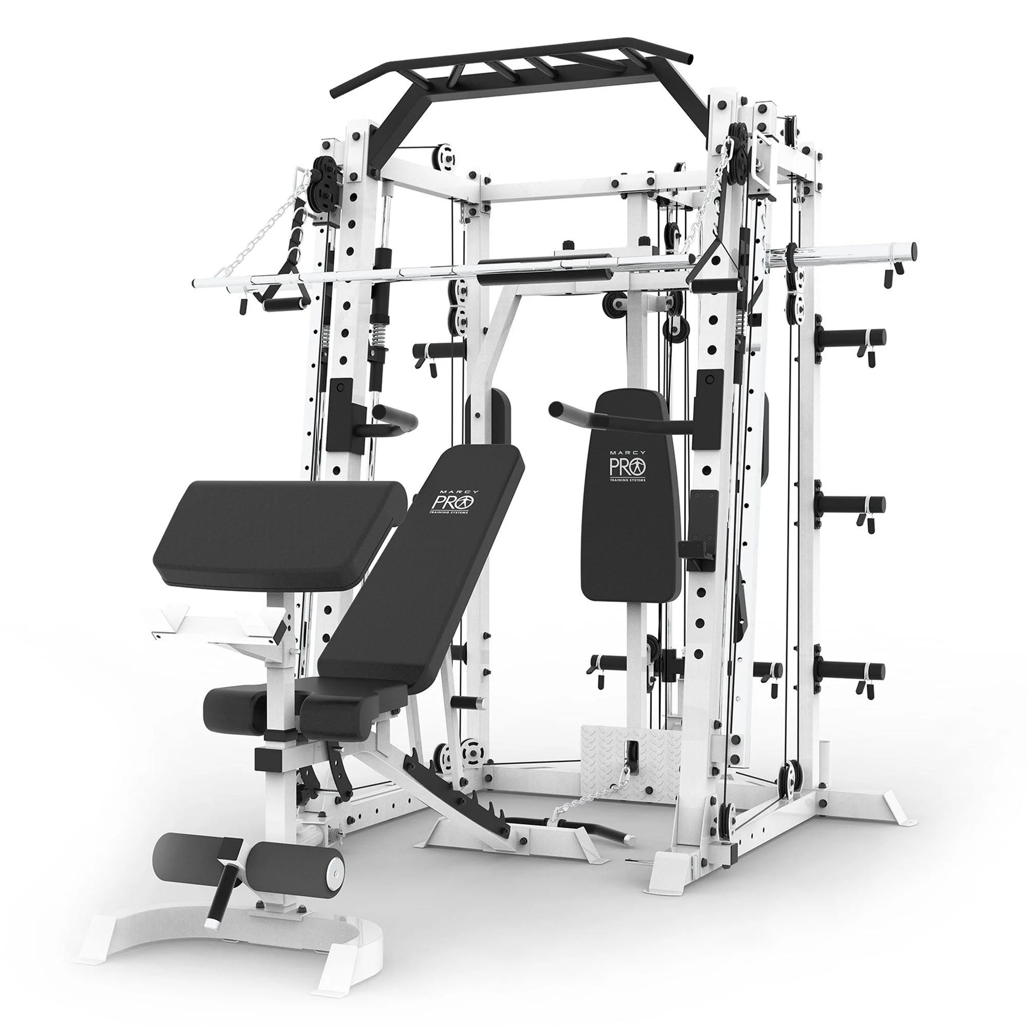 MARCY Smith Machine Multi Purpose Training Cage White