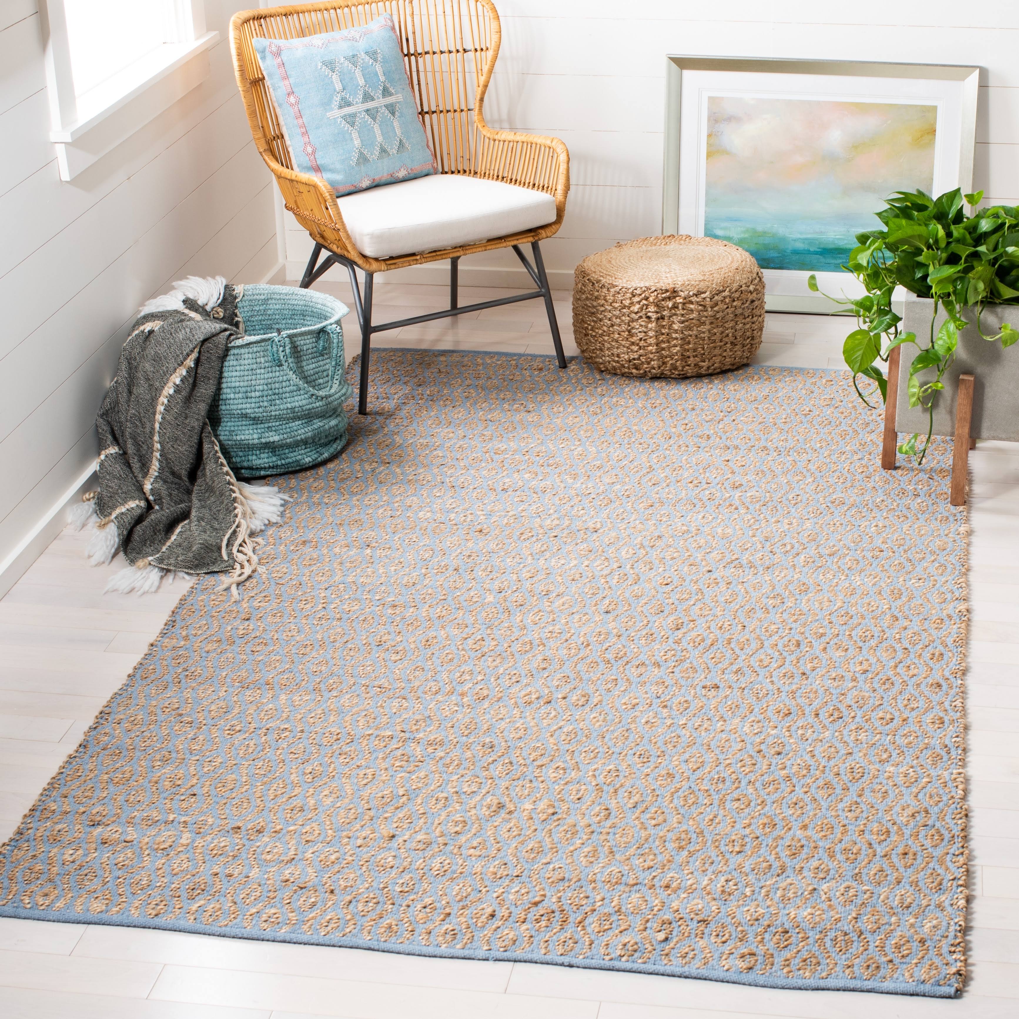 SAFAVIEH Cape Cod Collection Runner Rug - 2'3" x 8', Silver & Natural, Handmade Flat Weave Jute, Ideal for High Traffic Areas in Living Room, Bedroom (CAP821J)