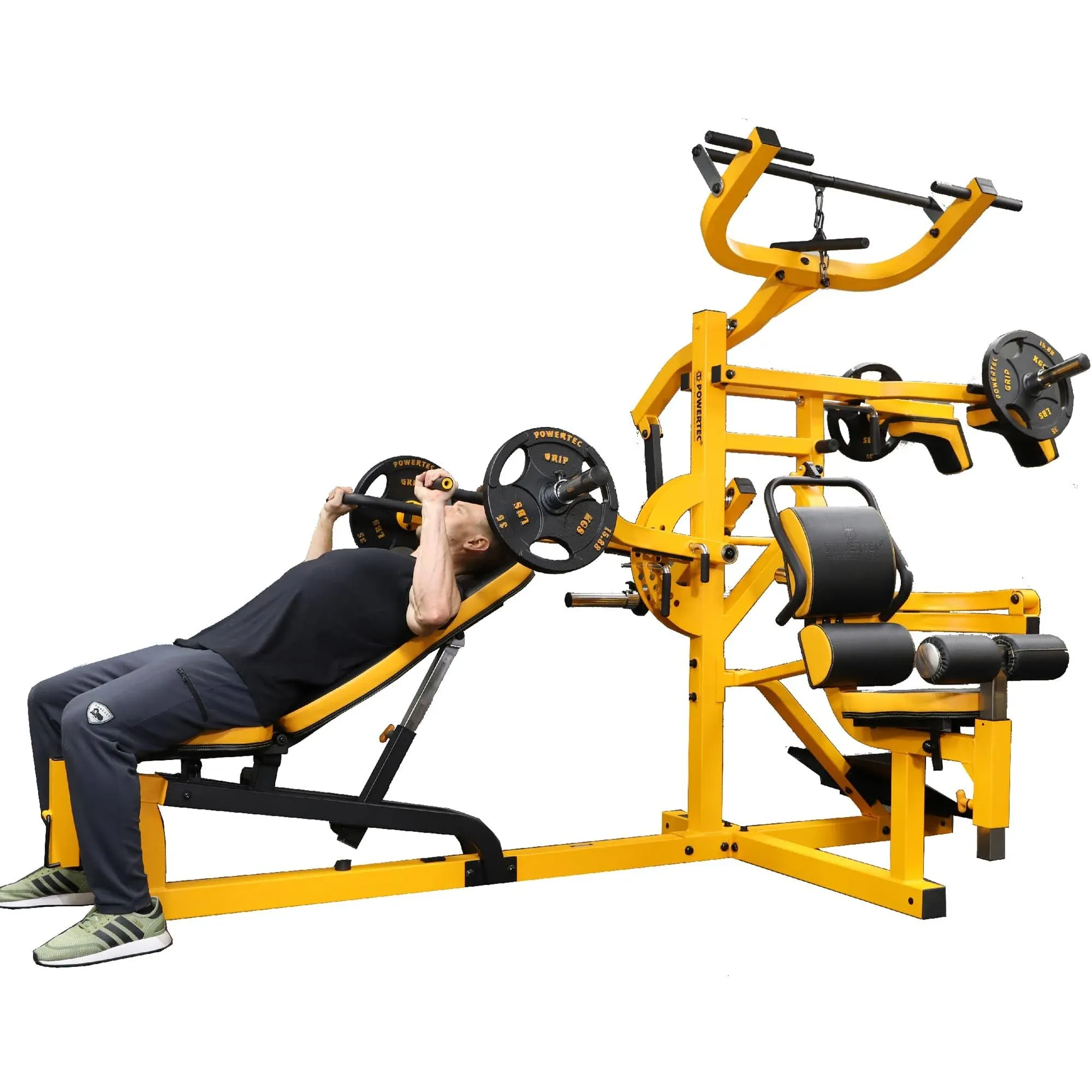 Powertec Fitness Workout Bench Multiystem for Chest, Arms, Legs, 120.1 x 73.3 x 80.5 Inches - Adjustable, Multi-User Weight Machines with Isolateral Arms - Premium at Home Gym Equipment