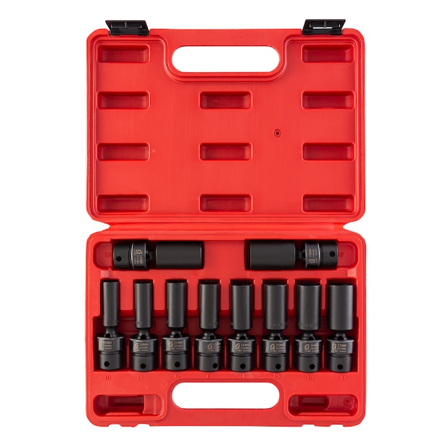 Sunex 3/8" Drive 10 Piece Metric Deep Universal Impact Socket Set