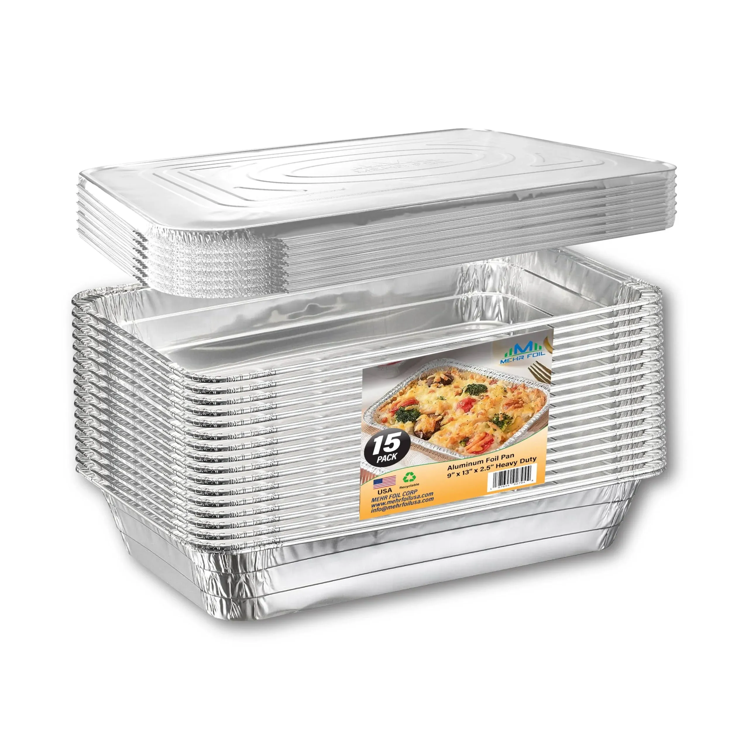 Half Size Deep Aluminum Disposable Pans with Lids