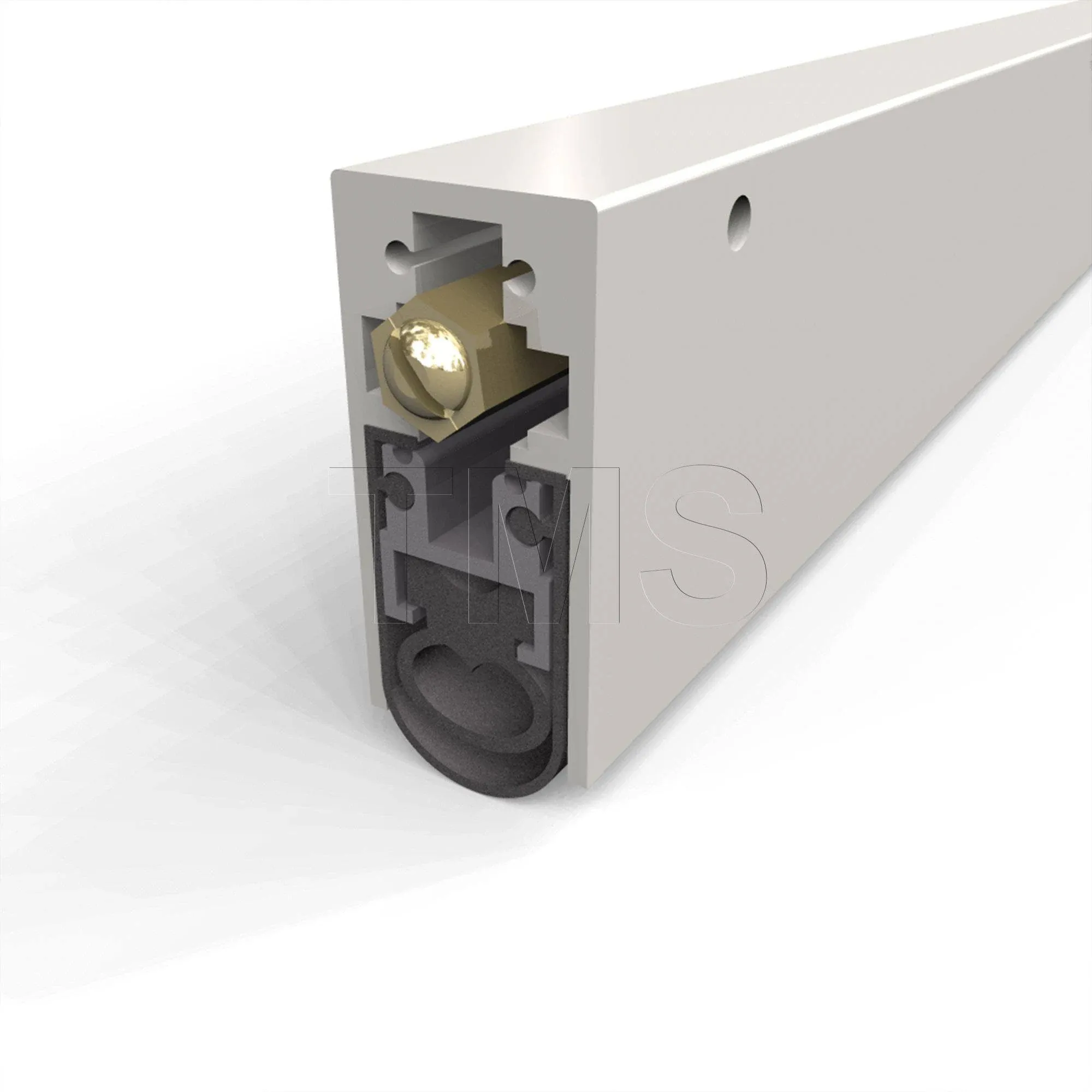 TMS Automatic Door Bottom, Heavy Duty Door Seal - Acoustic Door Sweep - Surface Mounted - Double Seal (36” - Clear Anodized Aluminum)