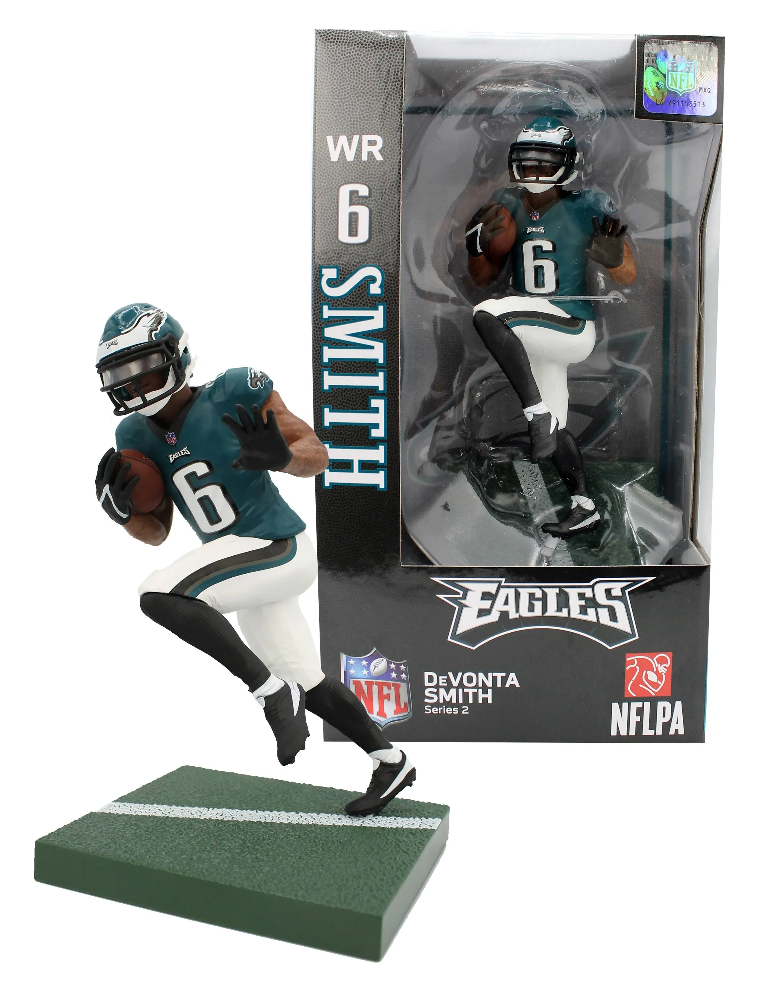 NFL Philadelphia Eagles Series 2 DeVonta Smith Action Figure Regular Version, Green Jersey