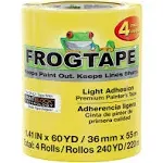 FrogTape Delicate Surface Painter&s Tape, Yellow, 1.41 Inches x 60 Yards, 4 Pack