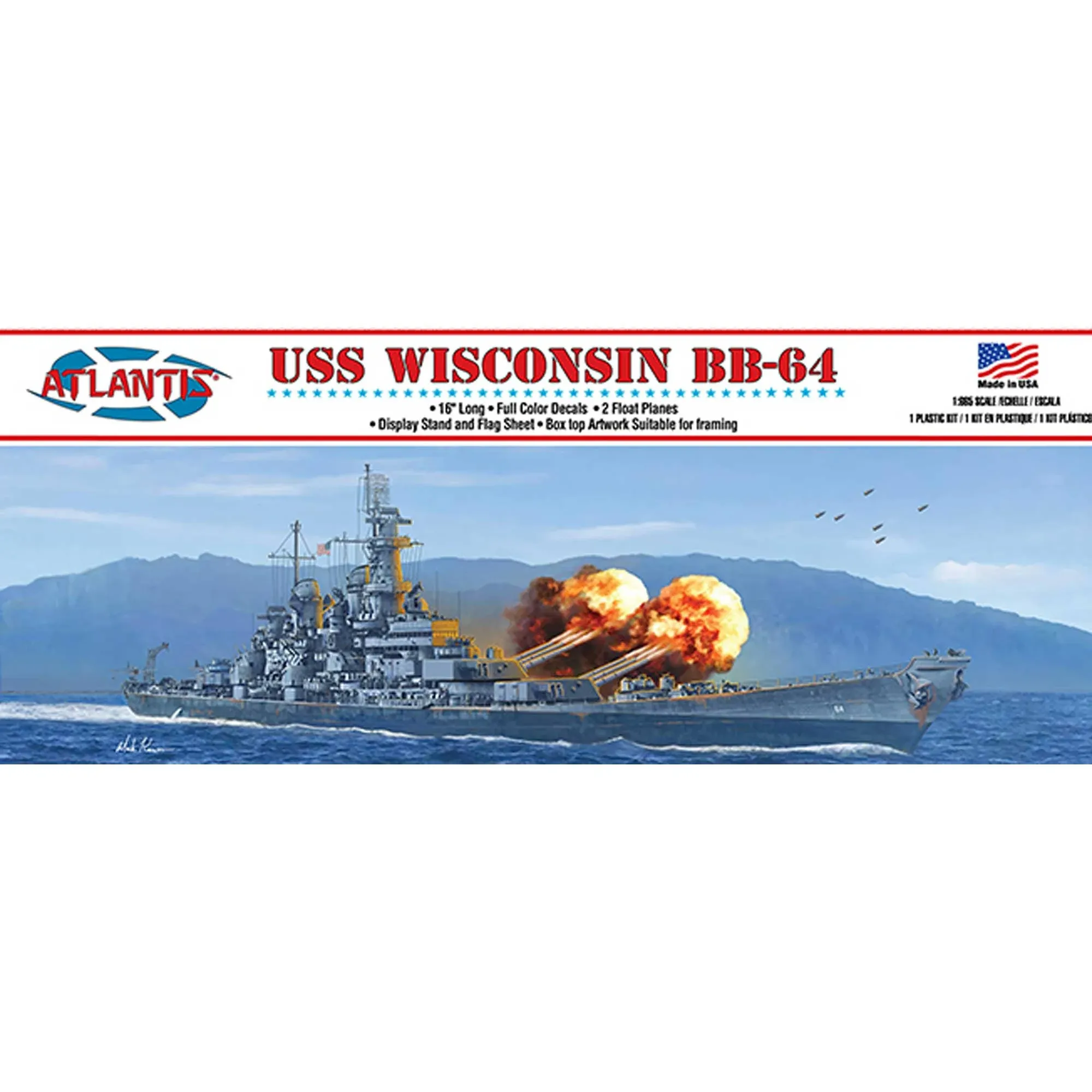 USS Wisconsin BB-64 Battleship 1/665 scale plastic kit Atlantis Models