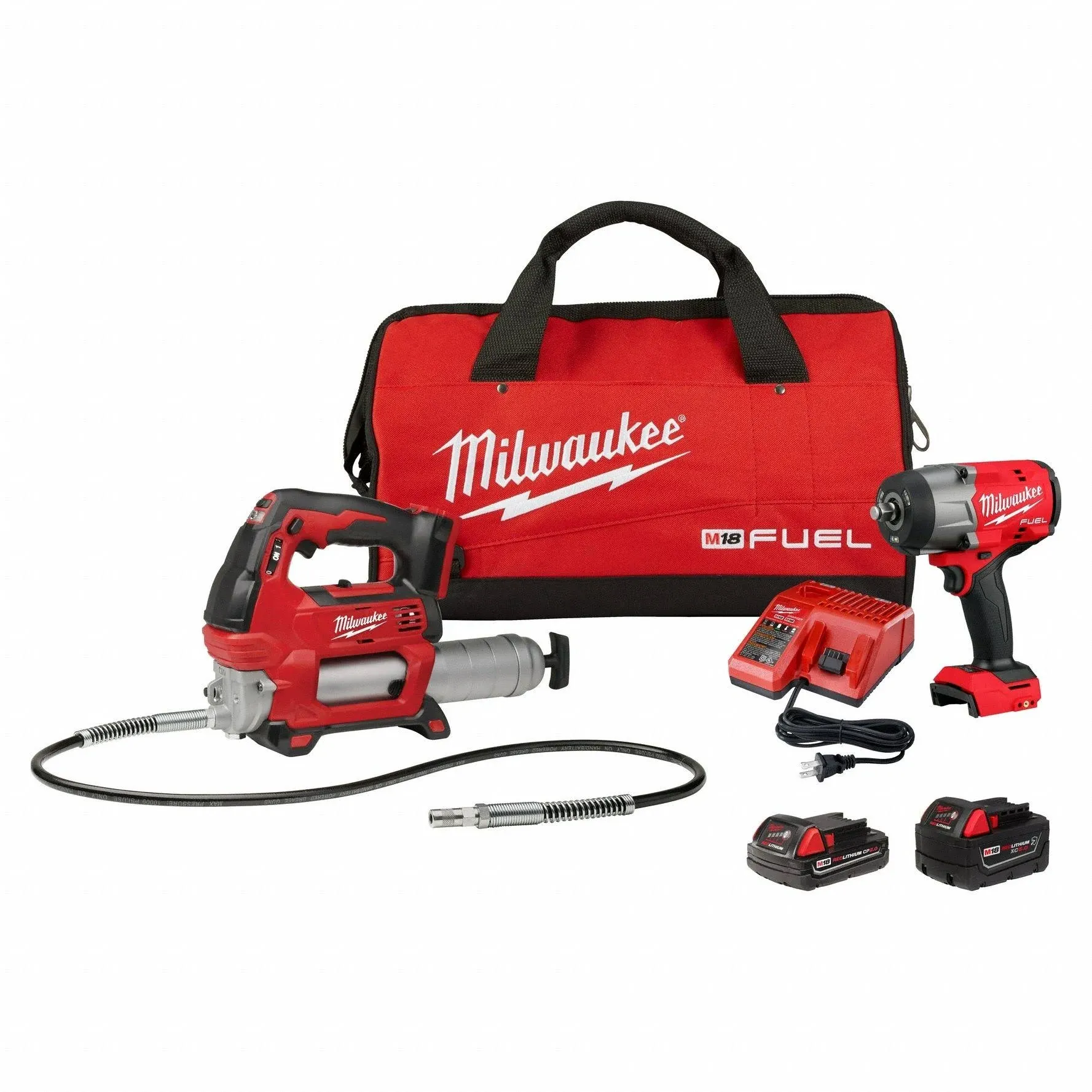 Milwaukee 1/2" Impact Wrench & Grease Gun Combo Kit 2967-22GG