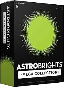 Astrobrights Mega Collection, Colored Paper, Bright Green, 625 Sheets, 24 lb/89 gsm, 8.5" x 11" - MORE SHEETS! (91622)