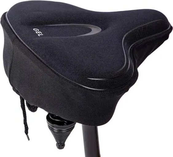 YBEKI Wide Exercise Bike Seat Cover - Comfortable Bicycle Saddle Cushion is Filled with Gel and high Density Foam to Make it More Elastic and Soft for Most Indoor Wide Bike Saddles