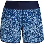 Lands' End Women's 5" Quick Dry Swim Shorts with Panty - Navy/Turquoise Mosaic Dot