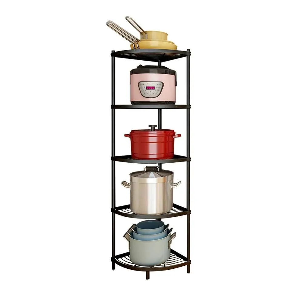 Kitchen Corner Shelf Rack, Multi-Layer Pot Rack Storage Organizer Stainless Steel Shelves Shelf Holder (6 Tier-2)