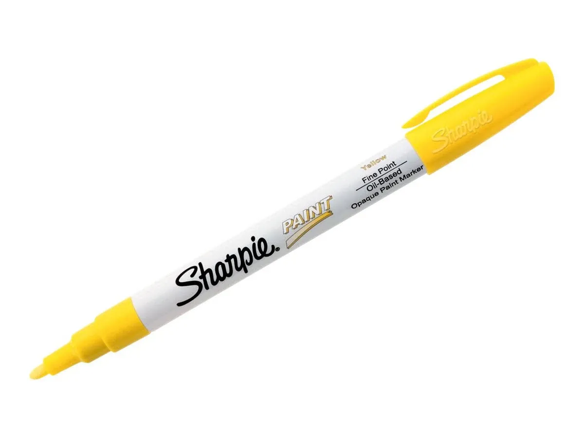 Sharpie Paint Marker - Regular Marker Point - Yellow Oil Based, Water Based Ink - 1 Pack