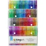 KINGART 400-80 GLITTER Rollerball GEL PENS 80 Sparkling Colors with Soft-Grip...