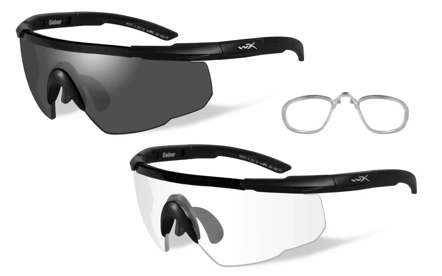 Wiley x Saber Advanced Sunglasses - Smoke Grey/Clear Lens - 2 Matte Black Frames